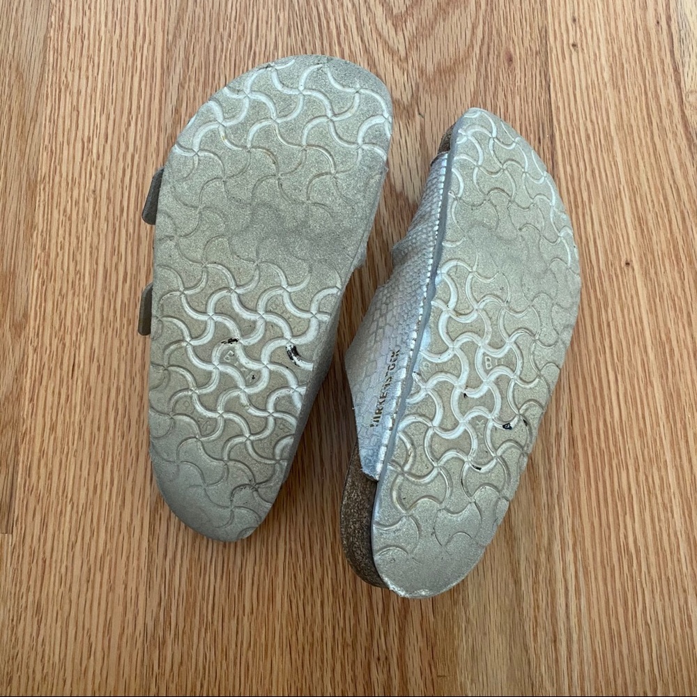 Birkenstock Arizona White Pearl Snakeskin Sandals - Picture 3 of 3
